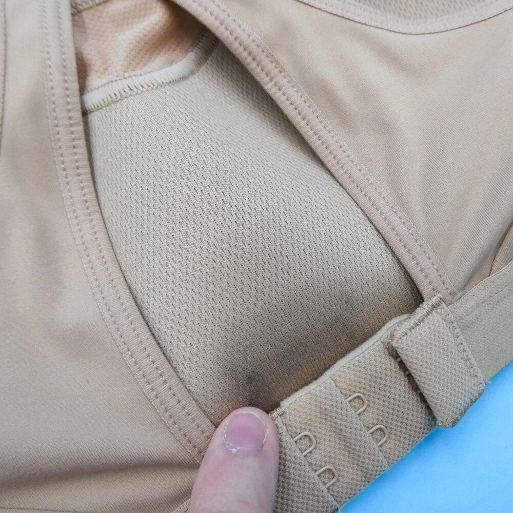 Victorias Secret Sports Bra 32D Beige Incredible Lightweight Max‎ Lined Athletic